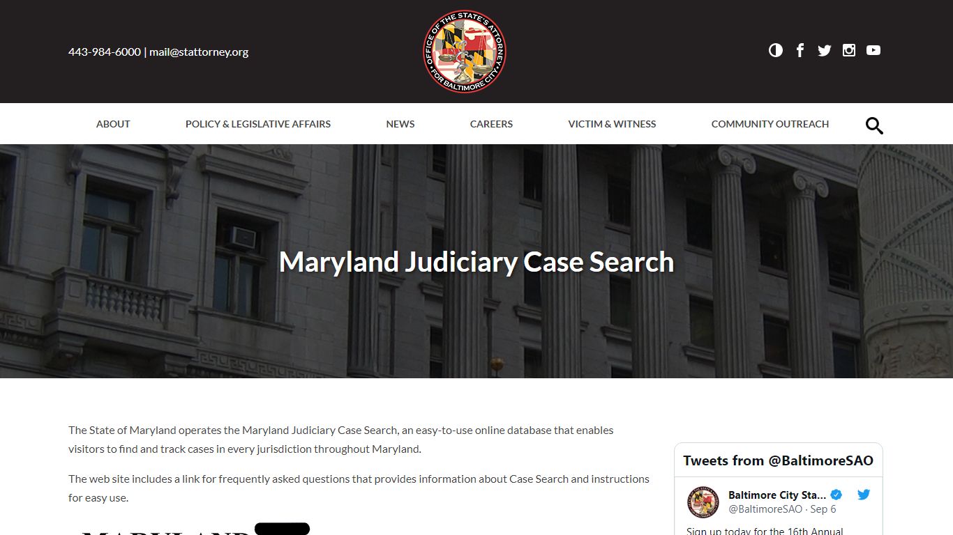 The Baltimore City State's Attorney's Office - Maryland Judiciary Case ...